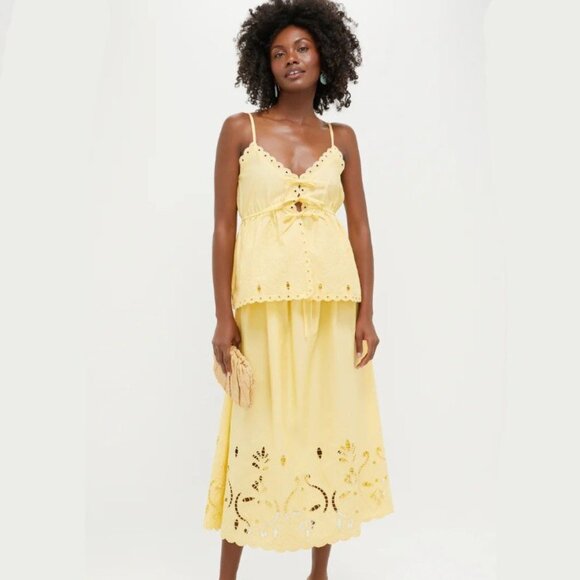 Moon River Cotton Eyelet Maxi Skirt - Picture 1 of 5